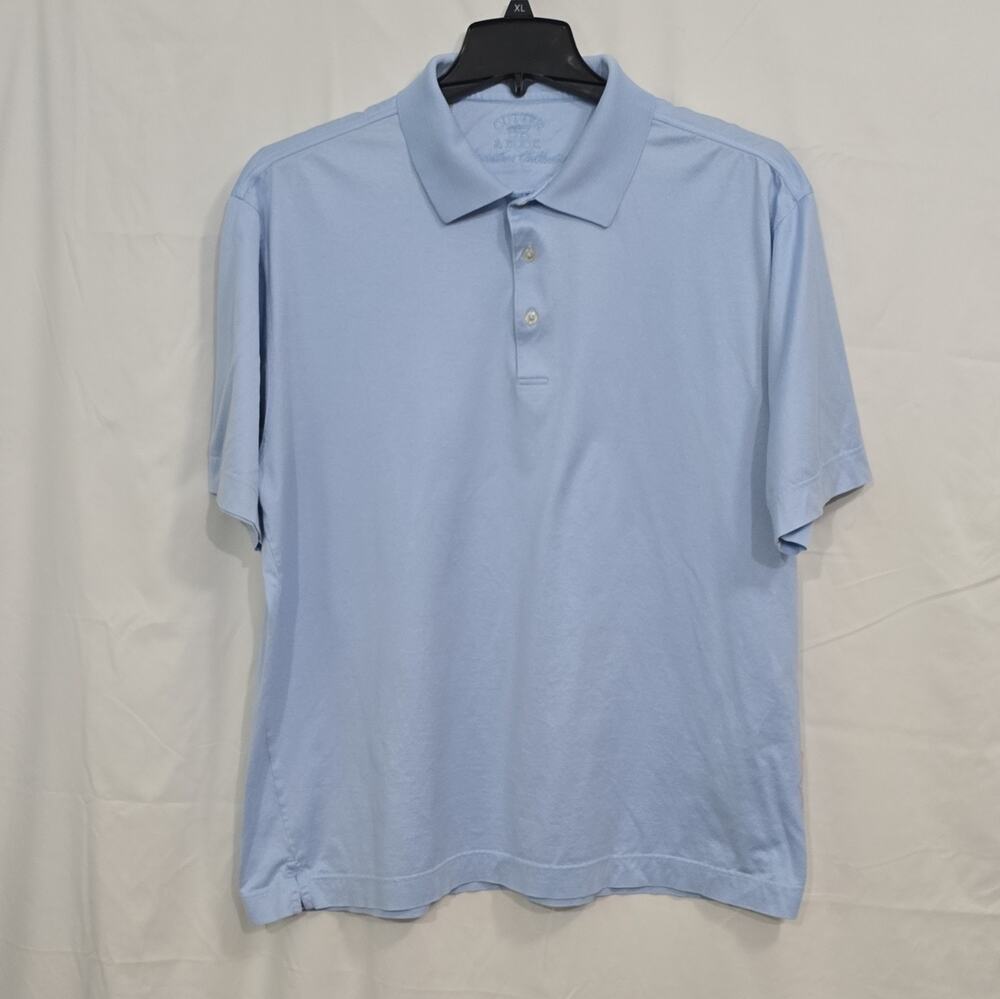 Cutter & Buck Signature Collection Mens XL Blue Short Sleeve Cotton Polo Shirt